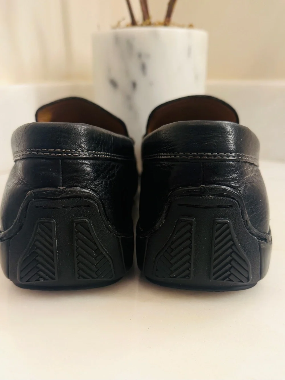 Men's Cole Haan Nike Air Tucker Venetian Black Leather Driving Loafers Size 9